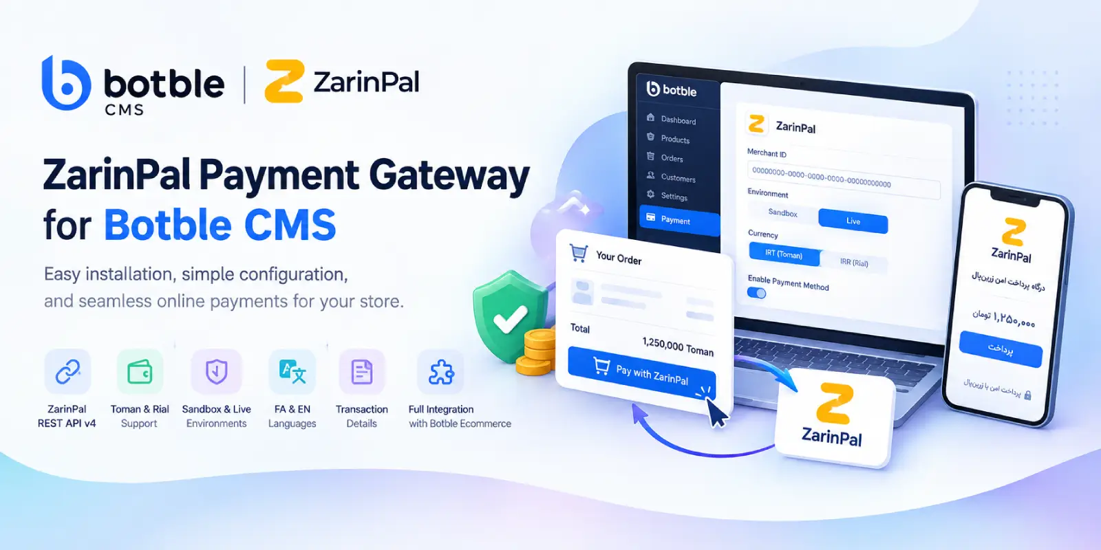 ZarinPal Payment Gateway for Botble CMS | AryaPortal